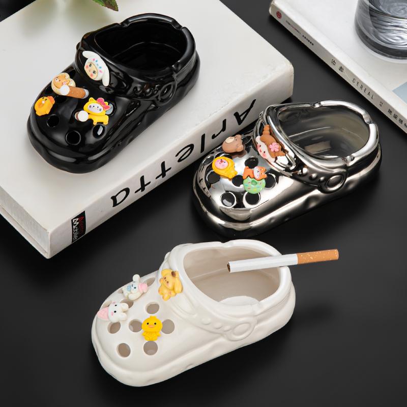 Trendy Hole Shoes Ceramic Ashtray